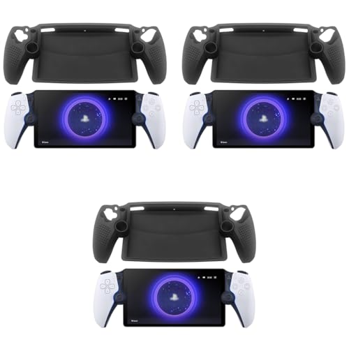 ZORBES® Silicone Cover for Sony PlayStation Portal Case Protective Skin Anti-Slip Controller Grip Design Fashion Black 3 PCS ZORBES® Silicone Cover for Sony PlayStation Portal Case Protective Skin Anti-Slip Controller Grip Design Fashion Black 3 PCS